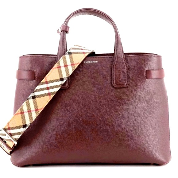 💕HP 💕SOLD ON ANOTHER PLATFORM NWT Burberry Mahogany Red Leather/Vintage Check - Picture 3 of 13